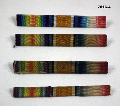 Four WW1 medal ribbon bars.