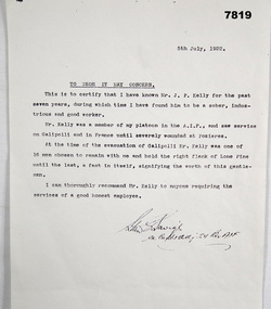 Letter of recommendation for John Patrick Kelly.