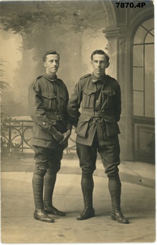 Frances Hughes on right, 4521 57th Battalion, with "Checker" Taken from Dawson collection