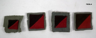 Four colour patches for 2/23rd Battalion.