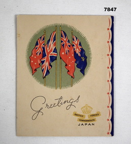 Postcard from Commonwealth forces Japan Post WW2.