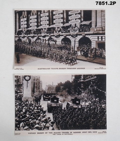 Photographs of Victory parades in England WW1.