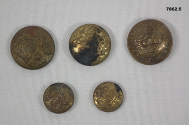 Collection of British Army buttons.