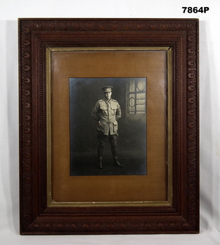 Framed black and white portrait style photograph.