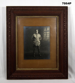 Framed black and white portrait style photograph.