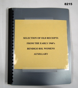 Folder of selected receipts from WOMENS Auxiliary BRSL.