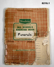 Hand written book of BRSL funerals 1965 - 2008