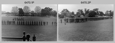 Army Survey Regiment Freedom of Entry Parade rehearsal, Queen Elizabeth Oval, Bendigo 1985.