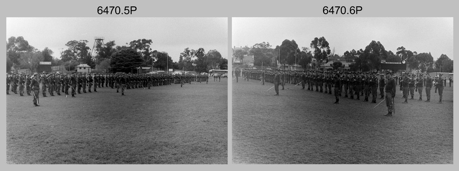 Army Survey Regiment Freedom of Entry Parade rehearsal, Queen Elizabeth Oval, Bendigo 1985.