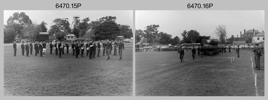 Army Survey Regiment Freedom of Entry Parade rehearsal, Queen Elizabeth Oval, Bendigo 1985.