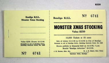 Financial record - XMAS STOCKING TICKETS BRSL 1996, C. 1996