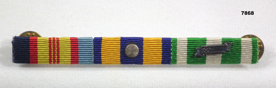 Medal ribbon bar consisting of three awards from Vietnam War era.