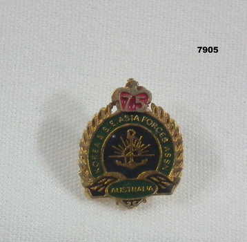 Lapel badge for Korea and S.E. Asian Forces Association.