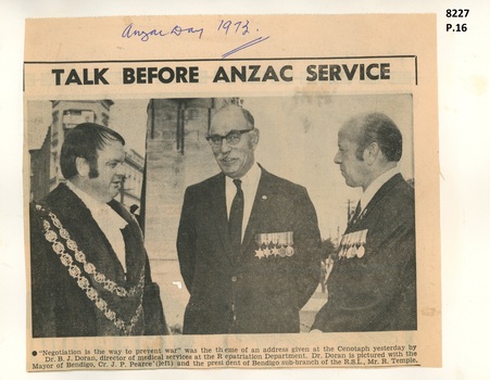 Anzac day talk in 1973