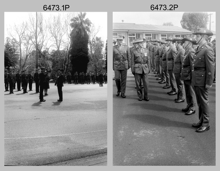 CO Handover Parade, Army Survey Regiment, Fortuna Villa, Bendigo. 1985.