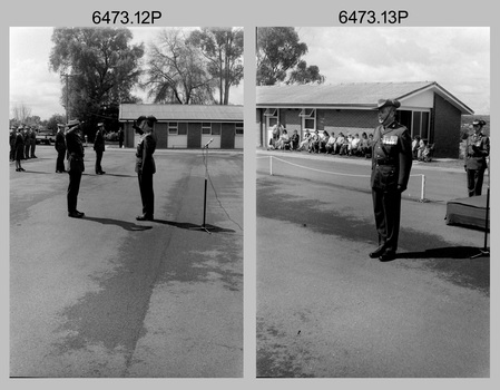 CO Handover Parade, Army Survey Regiment, Fortuna Villa, Bendigo. 1985.