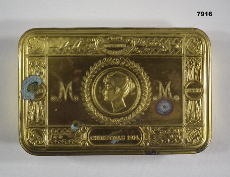 Ornate tin donated from Princess Mary WW1.