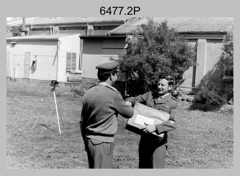 WO1 Darby Munro’s Farewell from Lithographic Squadron, Army Survey Regiment, Fortuna Villa, Bendigo. c1978.