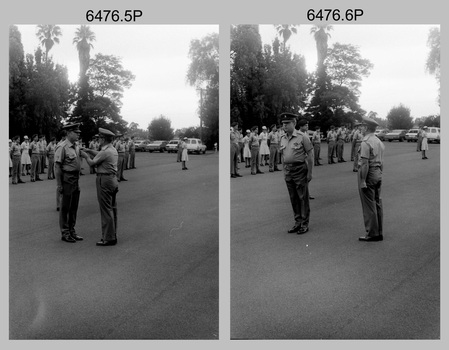 CO’s Parade and Defence Force Service Medal Presentations at the Army Survey Regiment, Fortuna Villa, Bendigo. April 1985.