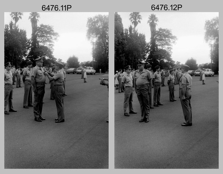 CO’s Parade and Defence Force Service Medal Presentations at the Army Survey Regiment, Fortuna Villa, Bendigo. April 1985.