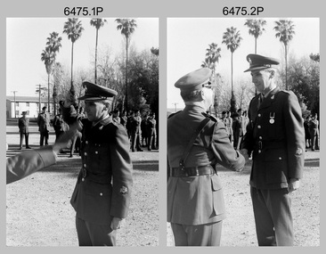 CO’s Parade and Defence Force Service Medal Presentations at the Army Survey Regiment, Fortuna Villa, Bendigo.c1977.