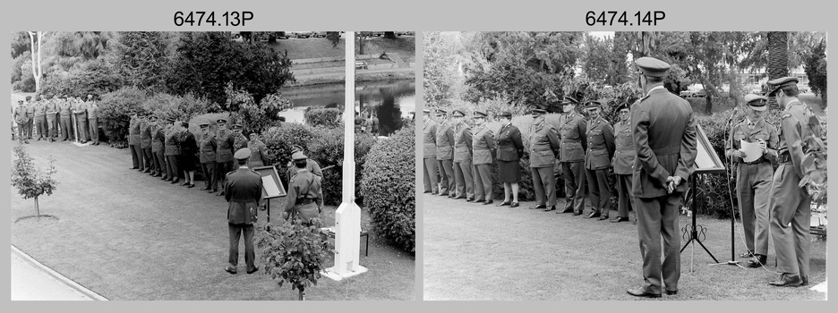 Defence Force Service Medal Presentations on Corps Day at the Army Survey Regiment, Fortuna Villa, Bendigo. 1st of July 1976.