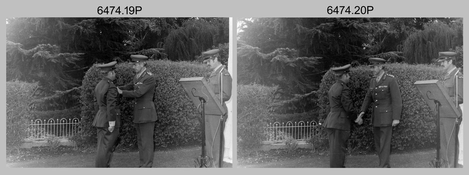 Defence Force Service Medal Presentations on Corps Day at the Army Survey Regiment, Fortuna Villa, Bendigo. c1976.