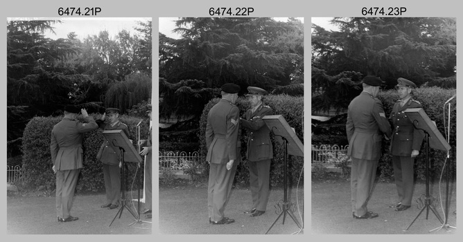 Defence Force Service Medal Presentations on Corps Day at the Army Survey Regiment, Fortuna Villa, Bendigo. c1976.