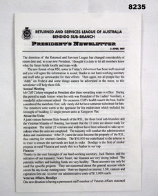 Work on paper - NEWSLETTER BRSL 1997, April 1997