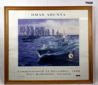 Framed poster of HMAS ARUNTA.