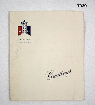 Christmas Card issued by The Gallipoli Legion of ANZACS.