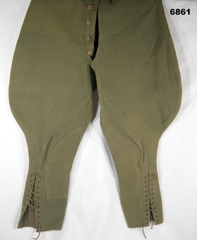 Khaki woollen light horse Jodhpurs/trousers.