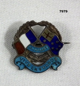 Metal badge in support of France.