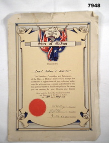 Certificate awarded to A.E. Tranter.