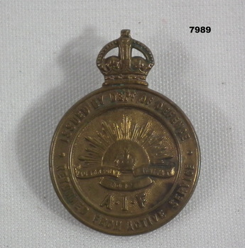 Gilt Bronze badge recognising 'Returned from Active Service' in WW1