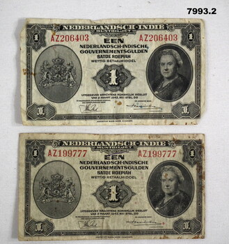 One Gulden note - Dutch East Indies.