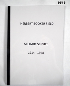 Booklet biography of a soldier's service history.