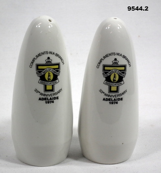 Souvenir Salt and Pepper shakers for Rats of Tobruk Association.