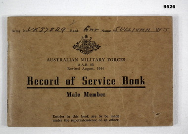 Book - BOOK, RECORD OF SERVICE