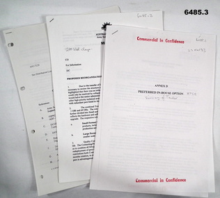 Three A4 typed paper documents