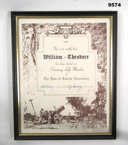 Certificate - CERTIFICATE, LIFE MEMBERSHIP