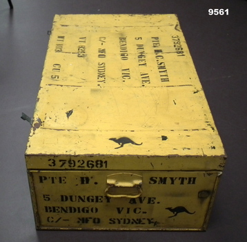 Green steel army trunk Vietnam era.