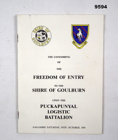 Programme for granting Freedom of Entry for a battalion.