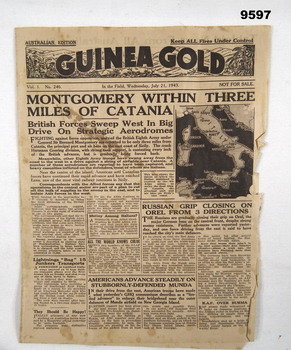 Australian edition of WW2 newspaper 'Guinea Gold'.