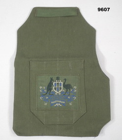 Khaki coloured brassard with embroidered Australian Coat of Arms.