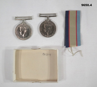 Pair of WW2 medals with half box.