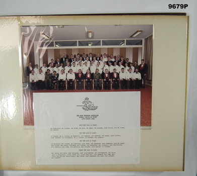 Album containing group photographs and dinner programs and menus.