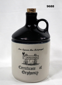 Stoneware port crock commissioned by the Sergeant's Mess, Puckapunyal.