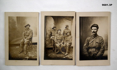 Three post card photos from WW1