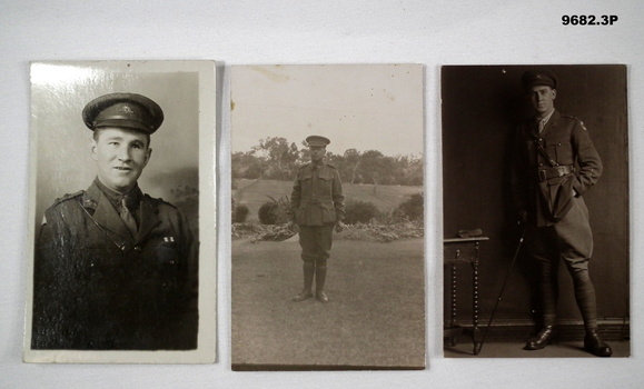 three individual postcard of different soldiers WW1